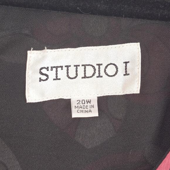 VTG Studio I Dress Women Plus Size 20W Sleeveless Floral Ruffle MOD 90s Coquette - Picture 4 of 11